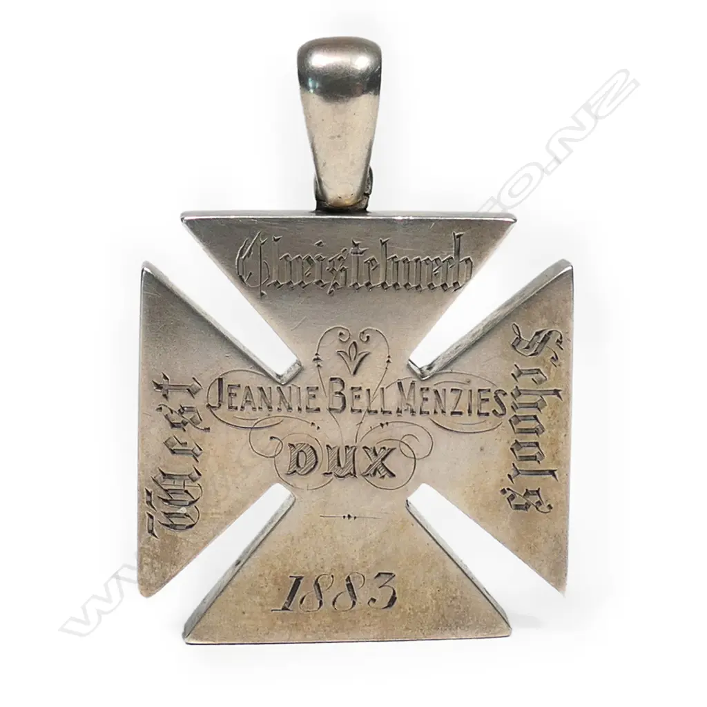 M. Sandstein (Christchurch) heavy quality silver 1883 dux medal, Image 1++